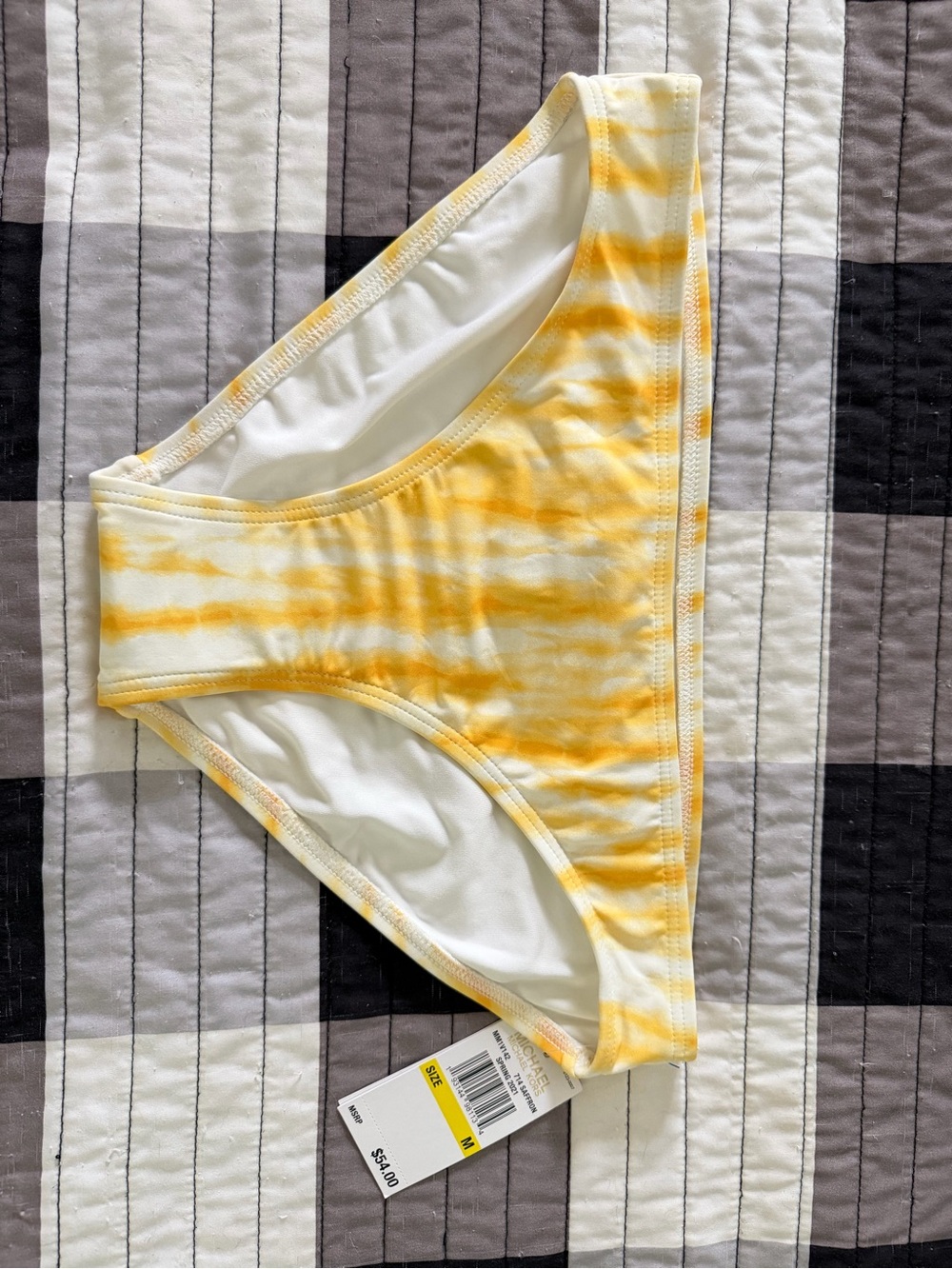 Michael Kors NWT bathing suit bottom yellow strips women’s size M